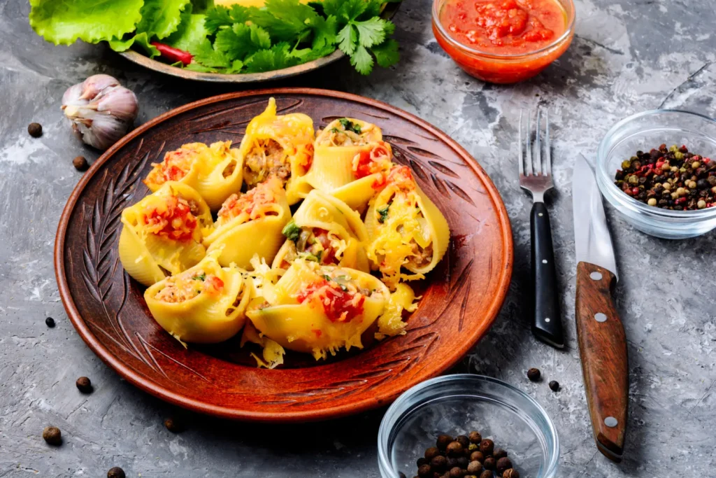 stuffed pasta shells with meat