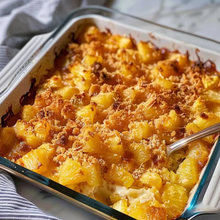 Baked Pineapple Casserole - Dish Cooking