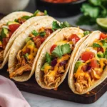 Slow Cooker Queso Chicken Tacos